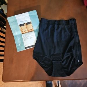 MARENA HIGH-WAIST GIRDLE BIKINI LENGTH SIZE XL BLACK SIDE ZIP